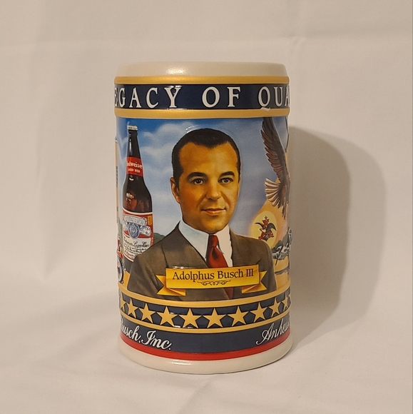 Budweiser Busch Family Series Adolphus Busch 3 President Stein Mug - Picture 2 of 8